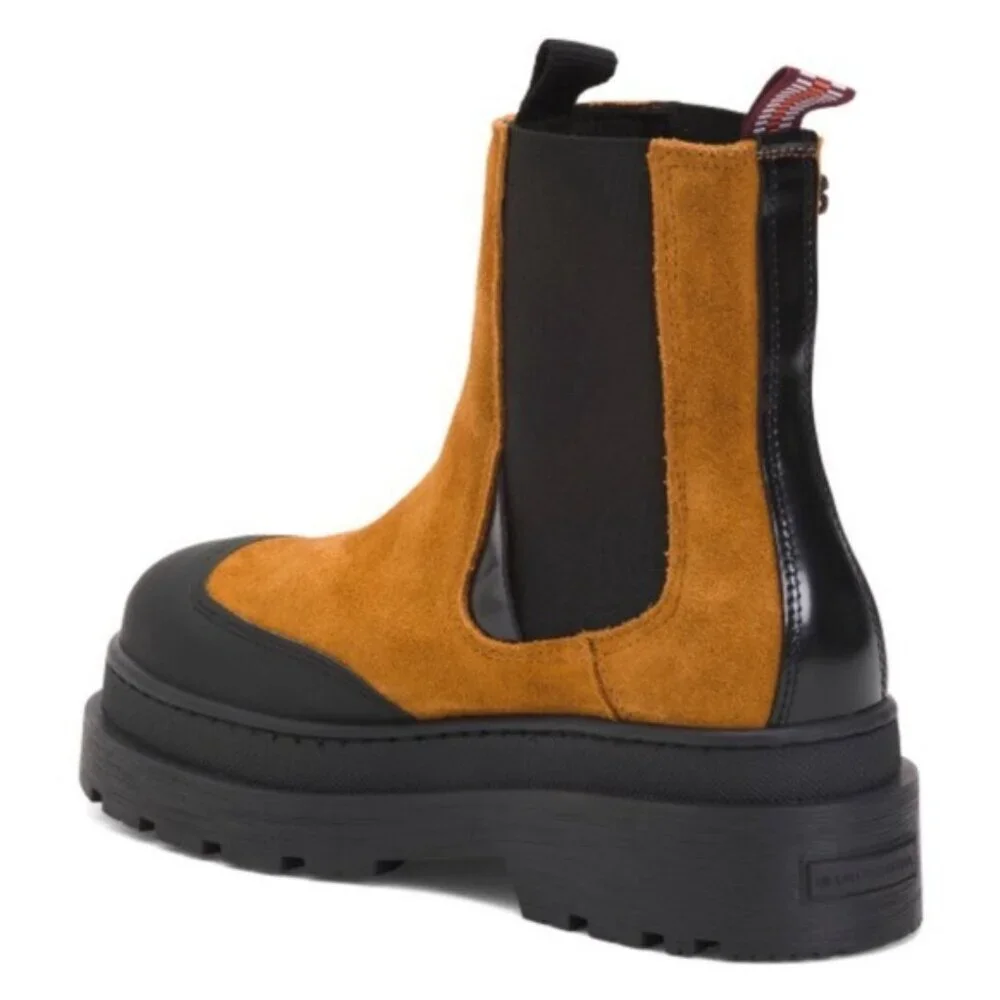 NWB SCOTCH & SODA Aubri Chelsea Boot Leather Suede Cognac Size 39 Women 25751275
